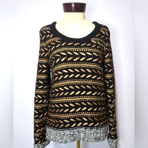 RAG & BONE black and gold lambswool sweater.  Size medium